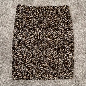 J.Crew Leopard Print Pencil Skirt Size 4 Office Siren Indie Sleaze Mob Wife Look